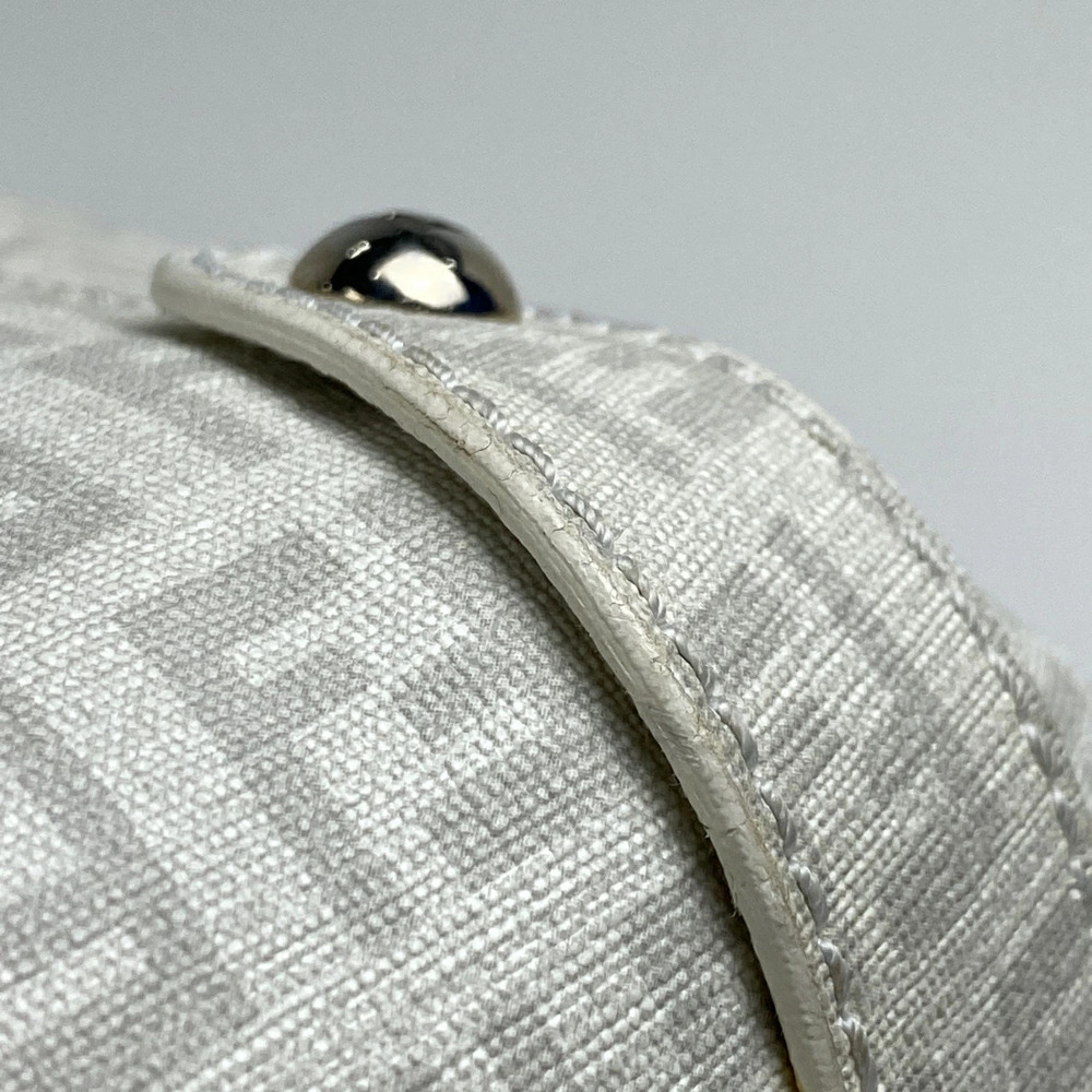 Fendi Zucchino Shoulder Bag Hobo Canvas White - Picture 2 of 6